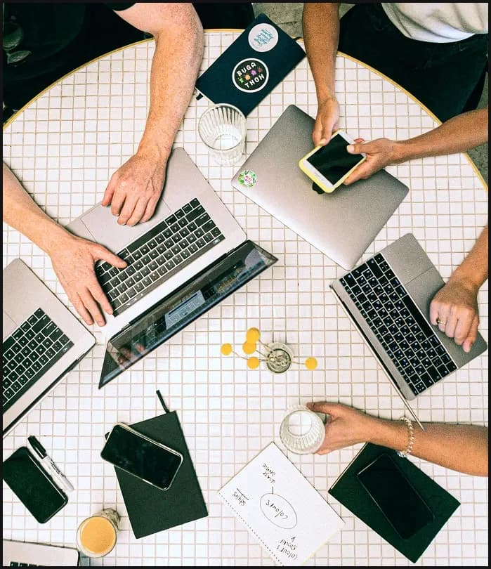 Team members collaborating